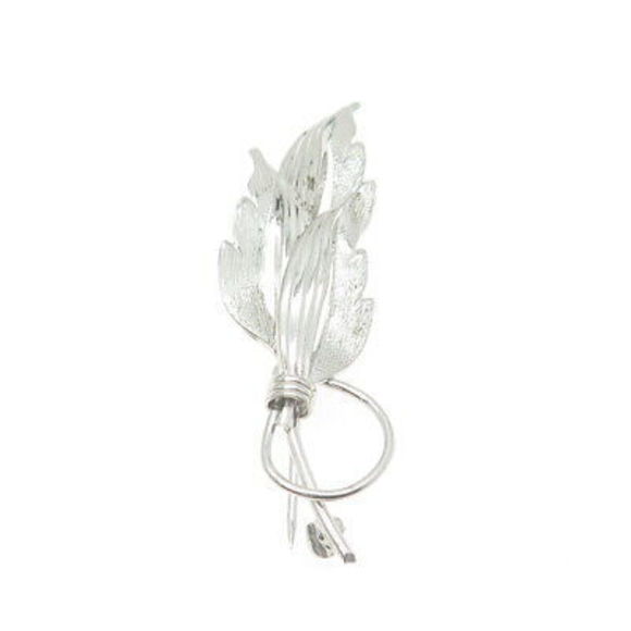 TRU-KAY 925 Sterling Silver Vintage Leaf Floral Pin Brooch - Picture 4 of 9